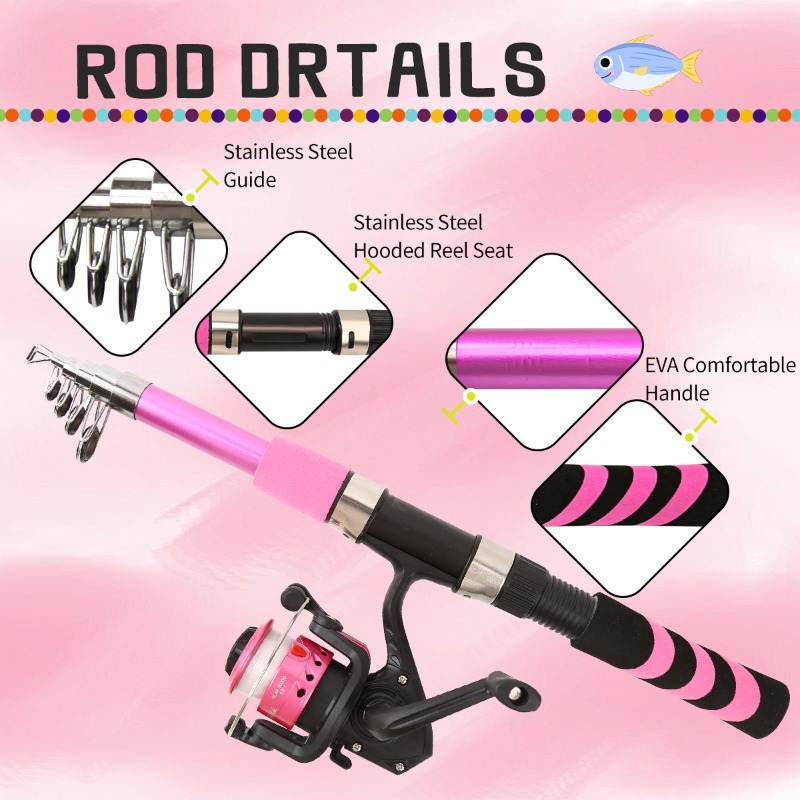 Kids Adult Beginner Fishing Ro - Fishing Rod Combo recension och pris